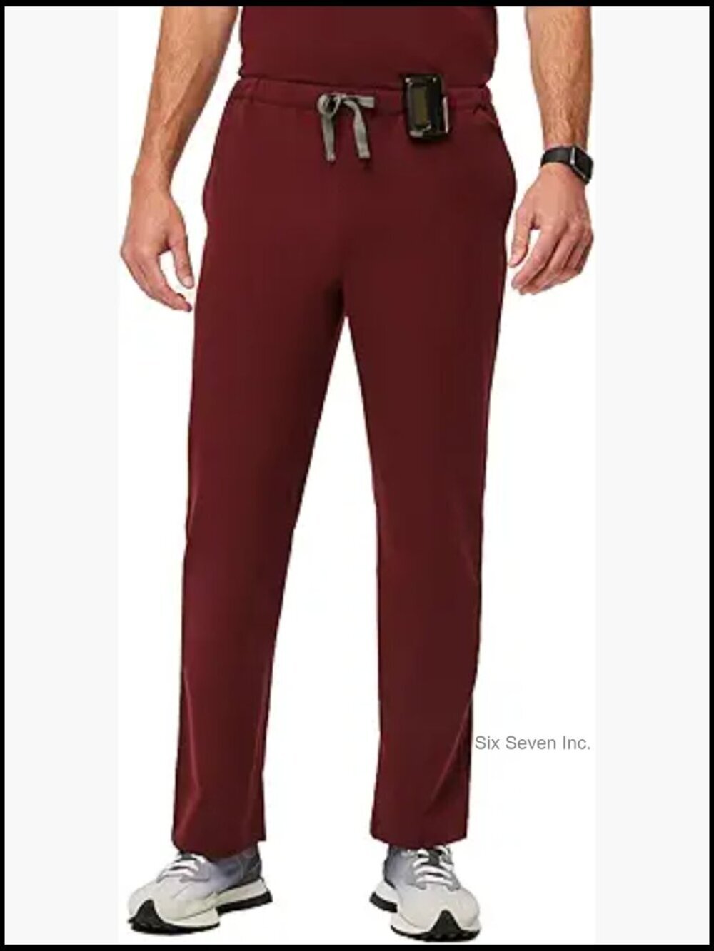 Structured Fit Straight Leg Scrub Pants for Men, 4 Pockets, Anti-Wrinkle